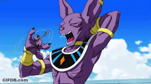 Purple Cat With Needle In Mouth GIF