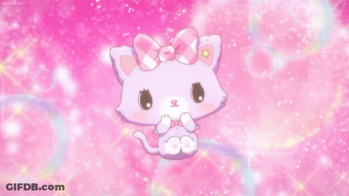 Purple Cat With Pink Bow GIF