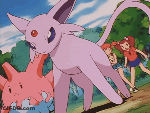 Purple Cat With Red Eye Surrounded By Girls GIF