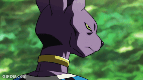 Purple Cat With Yellow Eye On Green Background GIF