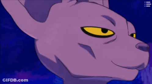Purple Cat With Yellow Eyes On Purple Background GIF