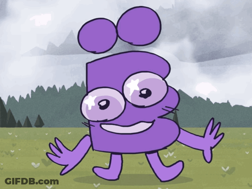Purple Character With Big Eyes GIF