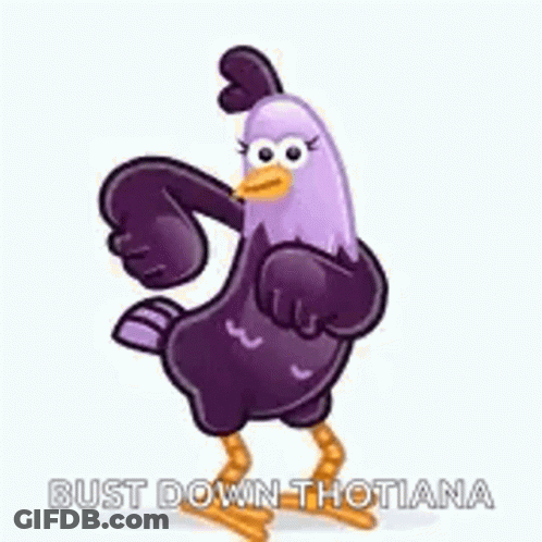 Purple Chicken Yellow Beak Dancing Bust Down Thotiana GIF