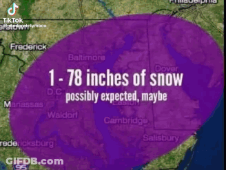 Purple Circle Map Showing 1.78 Inches Of Snow Expected GIF