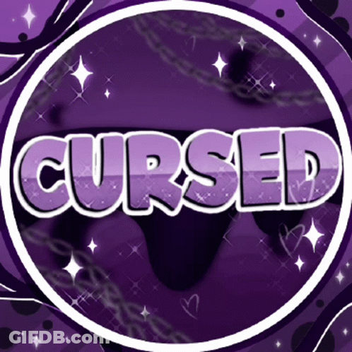 Purple Circle With Cursed In White Letters GIF