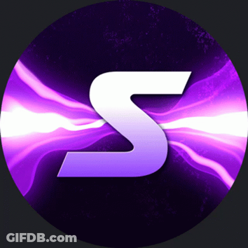 Purple Circle With White Letter S GIF
