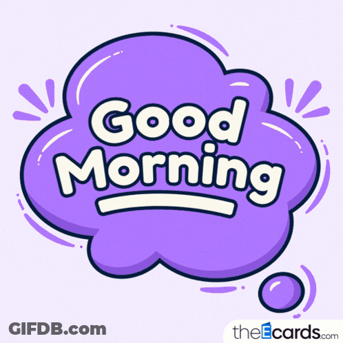 Purple Cloud Saying Good Morning GIF