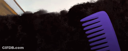 Purple Comb Combing Cartoon Hair GIF