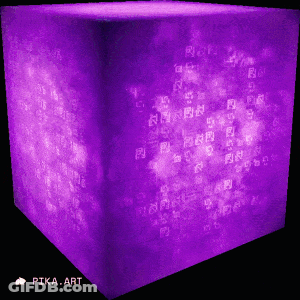 Purple Cube Saying Pika Art GIF