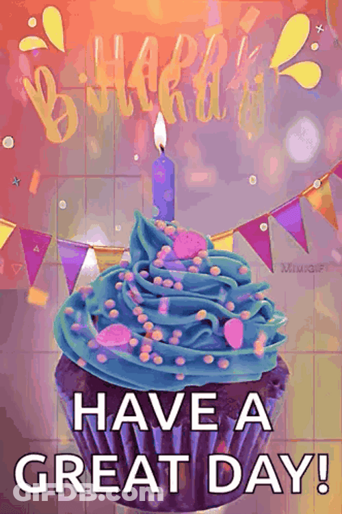Purple Cupcake Birthday Meme GIF