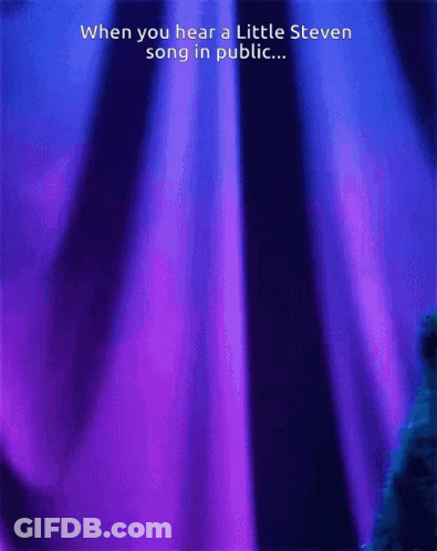 Purple Curtain Saying When You Hear A Little Steven Song In Public GIF