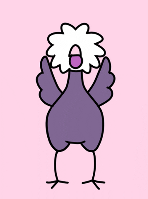 Purple Dancing Chicken Waving Hands GIF