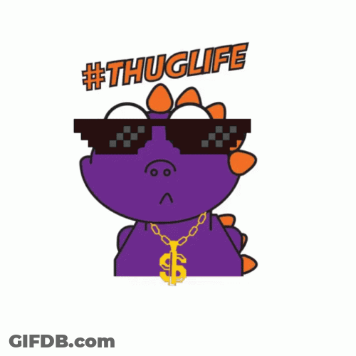 Purple Dinosaur Thug Life GIF