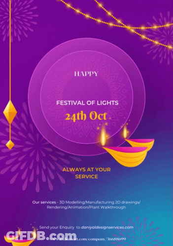 Purple Diwali Festival Of Lights Poster GIF