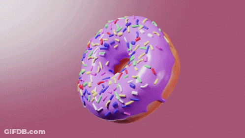 Purple Doughnut With Sprinkles GIF