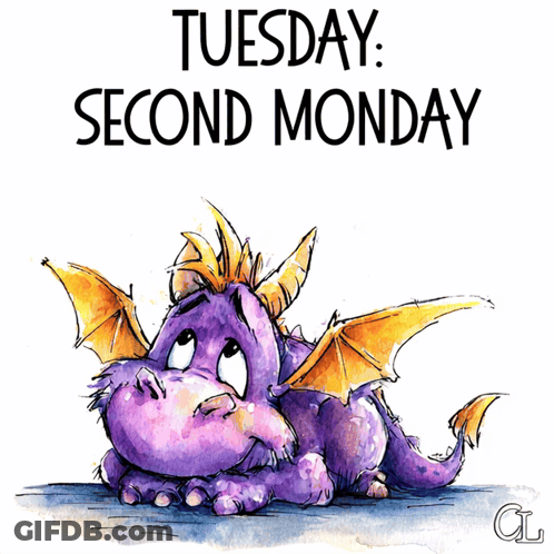 Purple Dragon Saying Tuesday Second Monday GIF