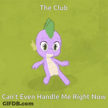 Purple Dragon With Green Leaf Saying The Club Can't Even Handle Me GIF