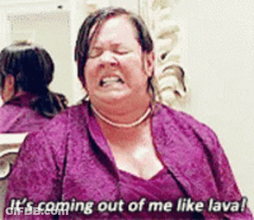 Purple Dress Woman Coming Out Of Me Like Lava! GIF