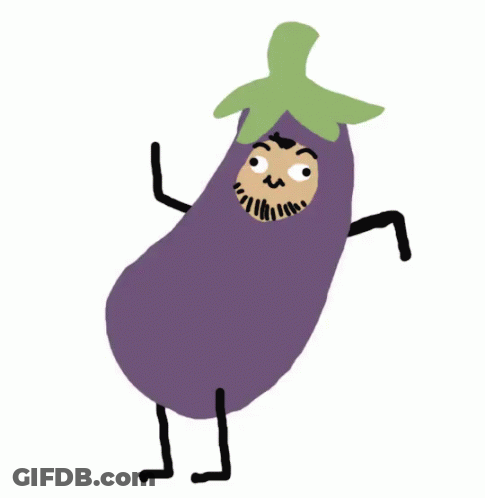 Purple Eggplant With Beard GIF