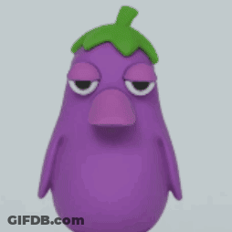 Purple Eggplant With Green Leaf On Top GIF