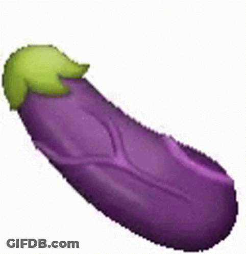 Purple Eggplant With Green Stem GIF