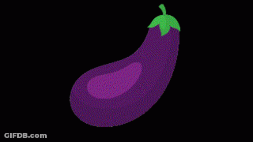 Purple Eggplant With Green Stem GIF