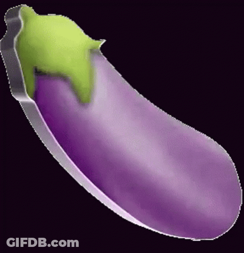 Purple Eggplant With Green Top GIF