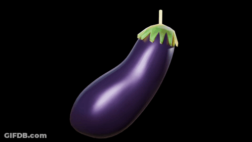 Purple Eggplant With Yellow Stem GIF