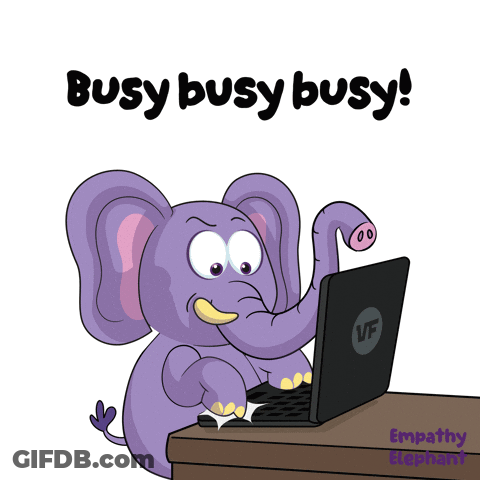 Purple Elephant Using HP Laptop GIF