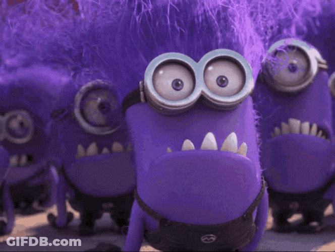 Purple Evil Minions Screaming GIF