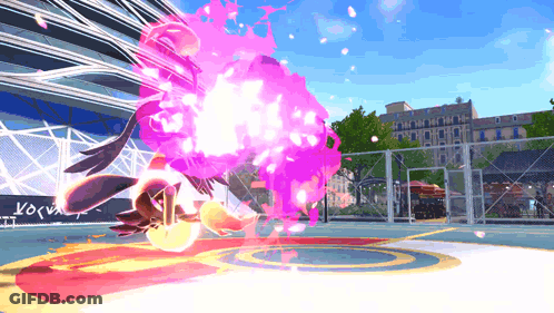 Purple Explosion Coming Out Of Feet GIF