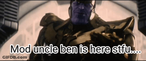 Purple Face Man Mod Uncle Ben Is Here Stu GIF