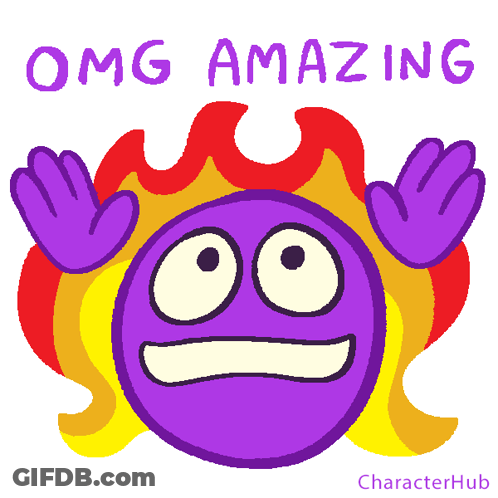 Purple Face With Flames OMG Amazing GIF