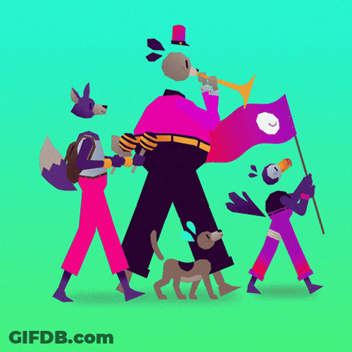 Purple Family Parade GIF
