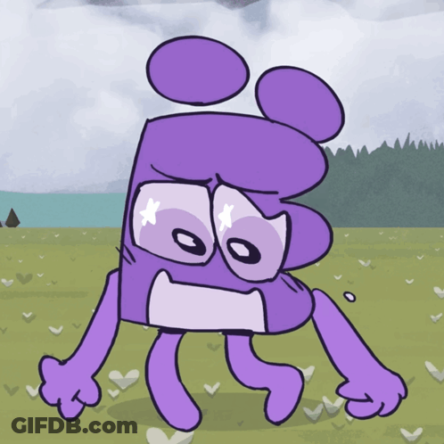 Purple Figure With Sad Face GIF
