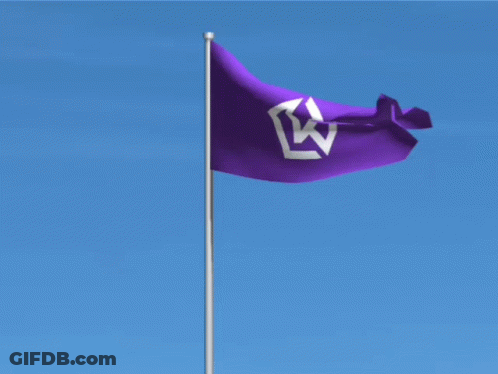 Purple Flag With White Letter K GIF