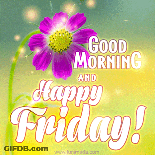 Purple Flower Good Morning Happy Friday GIF
