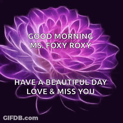 Purple Flower Good Morning Ms. Foxy Roxy GIF