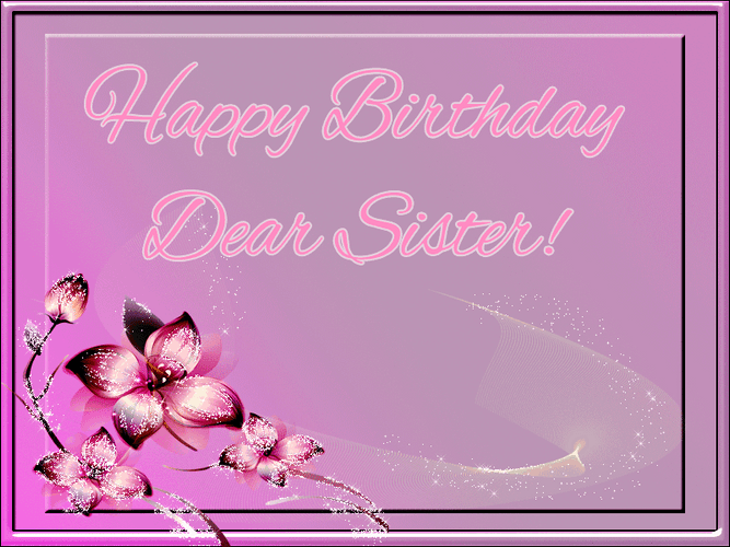 Purple Flower Happy Birthday Sister GIF