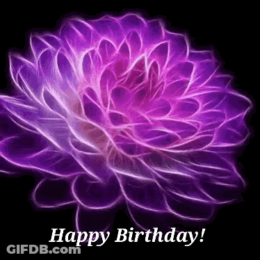 Purple Flower Happy Birthday GIF
