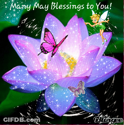 Purple Flower With Blessings GIF