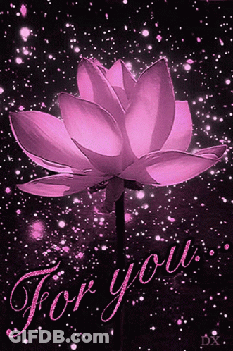 Purple Flower With For You Text GIF