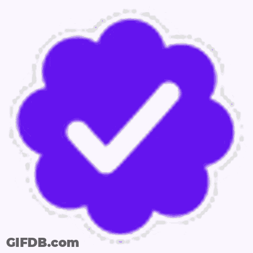 Purple Flower With White Check Mark GIF