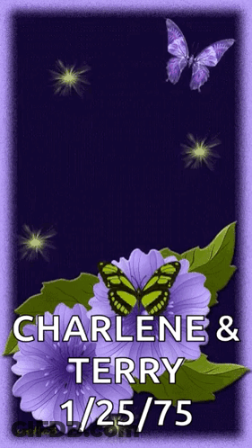 Purple Flowers And Butterflies Charlene And Terry GIF