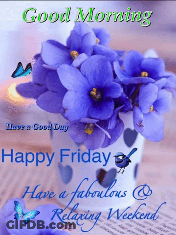 Purple Flowers Good Morning Have A Good Day GIF