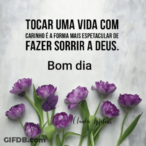 Purple Flowers With Quote GIF