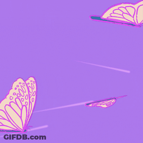 Purple Flying Butterfly Animation GIF