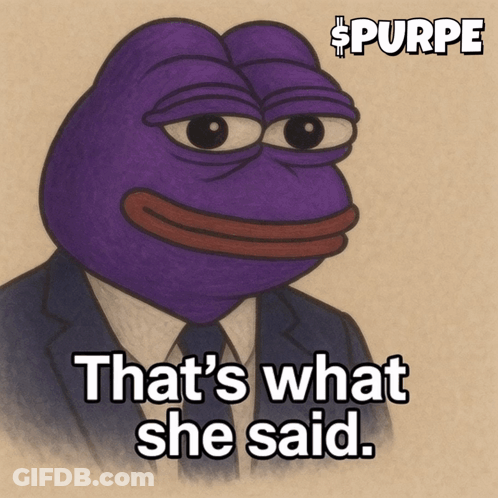 Purple Frog In Suit And Tie Saying That's What She Said GIF