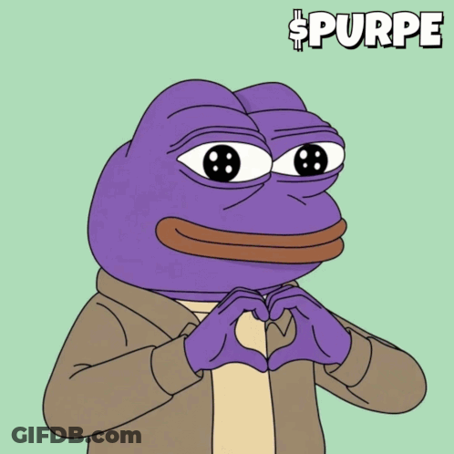 Purple Frog Making Heart With Hands Saying Purpe GIF