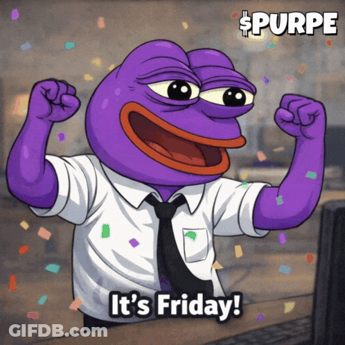 Purple Frog Says It's Friday GIF
